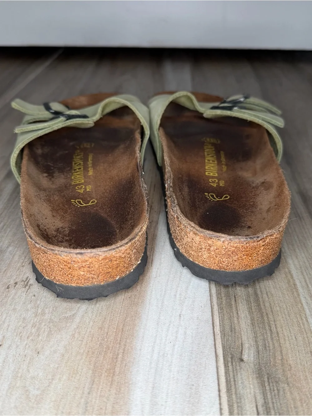 Birkenstock Ibiza Two Strap Light Green Mens Leather Sandals Sz US 10 / EUR 43